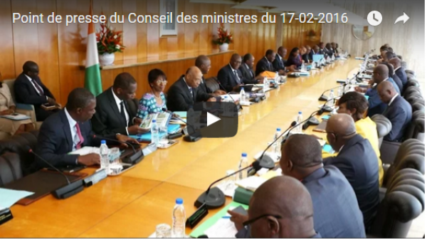 Point de presse du Conseil des ministres du 17-02-2016